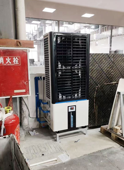 注塑廠房車間安裝蒸發(fā)冷省電空調(diào)-立式軸流雙風(fēng)口，制冷降溫