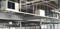 大型工業(yè)廠房車間整體降溫，應用工業(yè)省電空調(diào)-臥式軸流機組